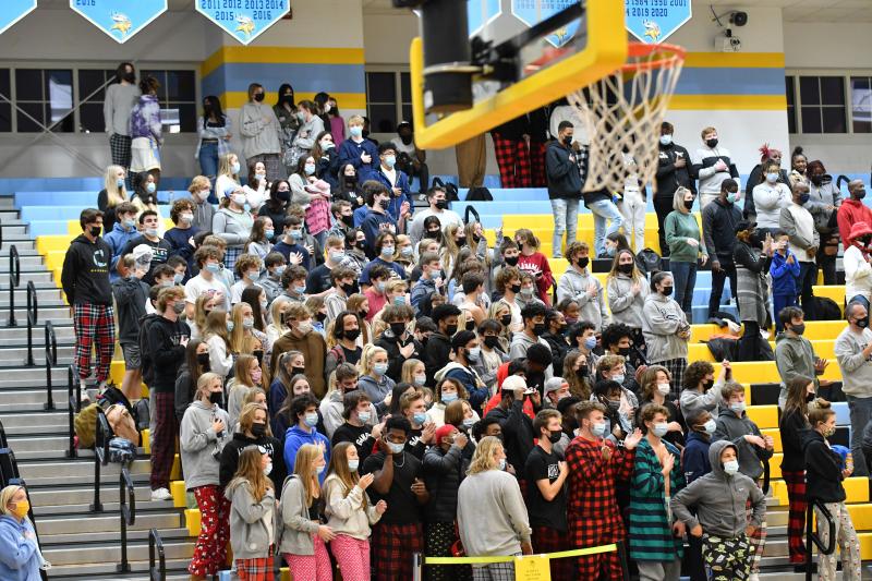 Cape students wear Christmas pajamas to the boys’ basketball game. DAVE FREDERICK PHOTO